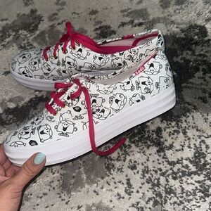 Keds x Little Miss Chatterbox triple decker white lace up sneakers